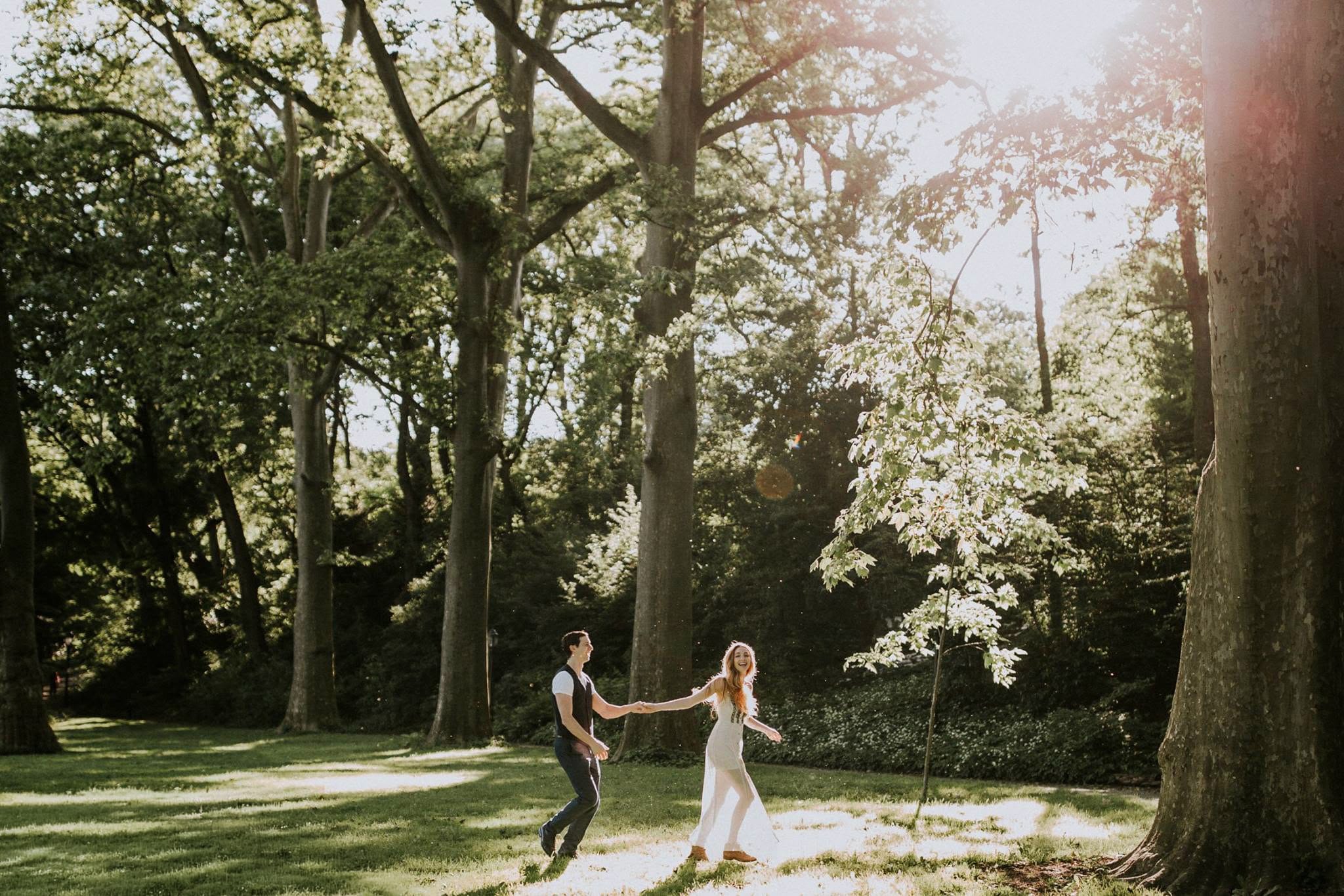 Couple photographed together in a relaxed outdoor setting