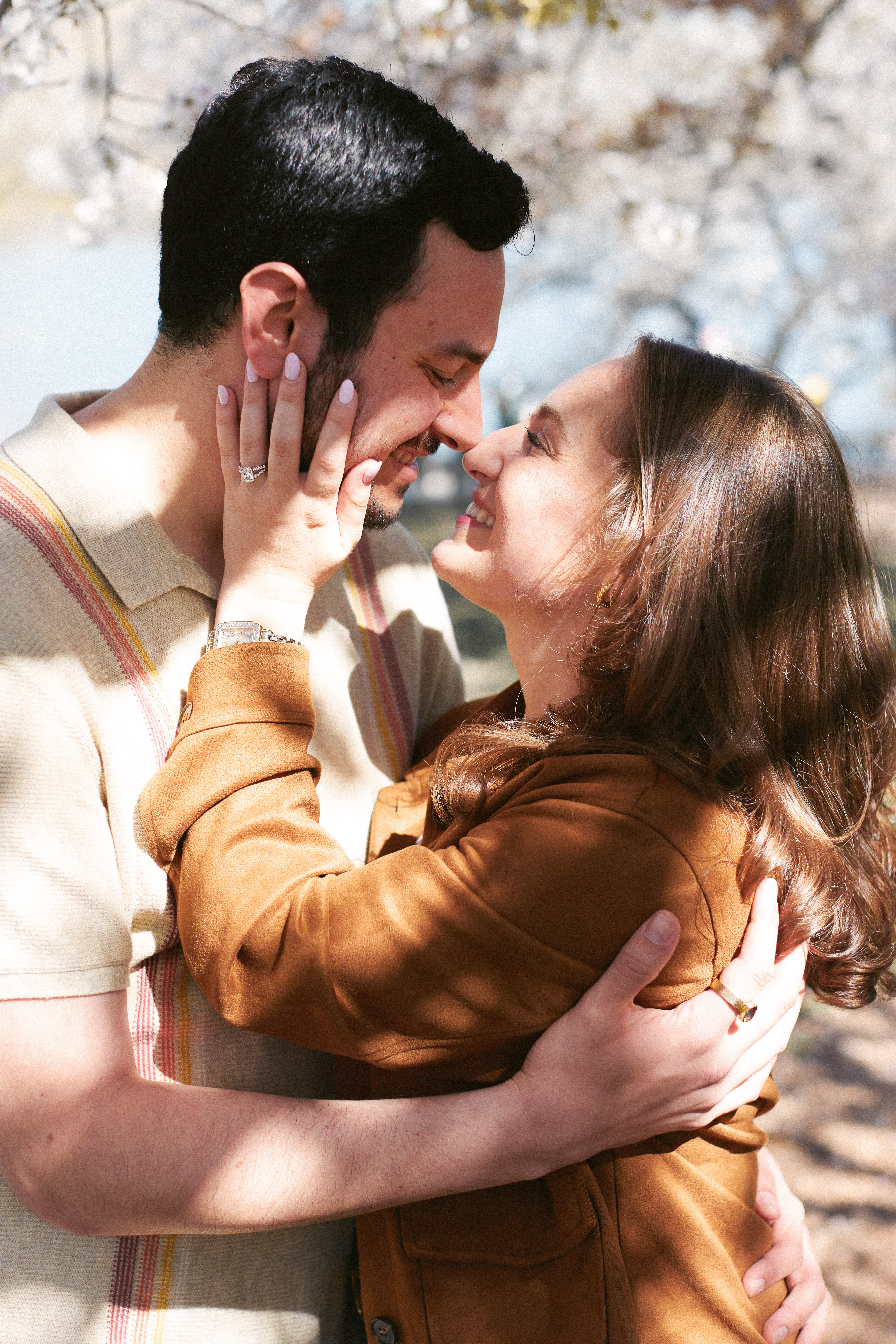 Close portrait of two people with a meaningful connection