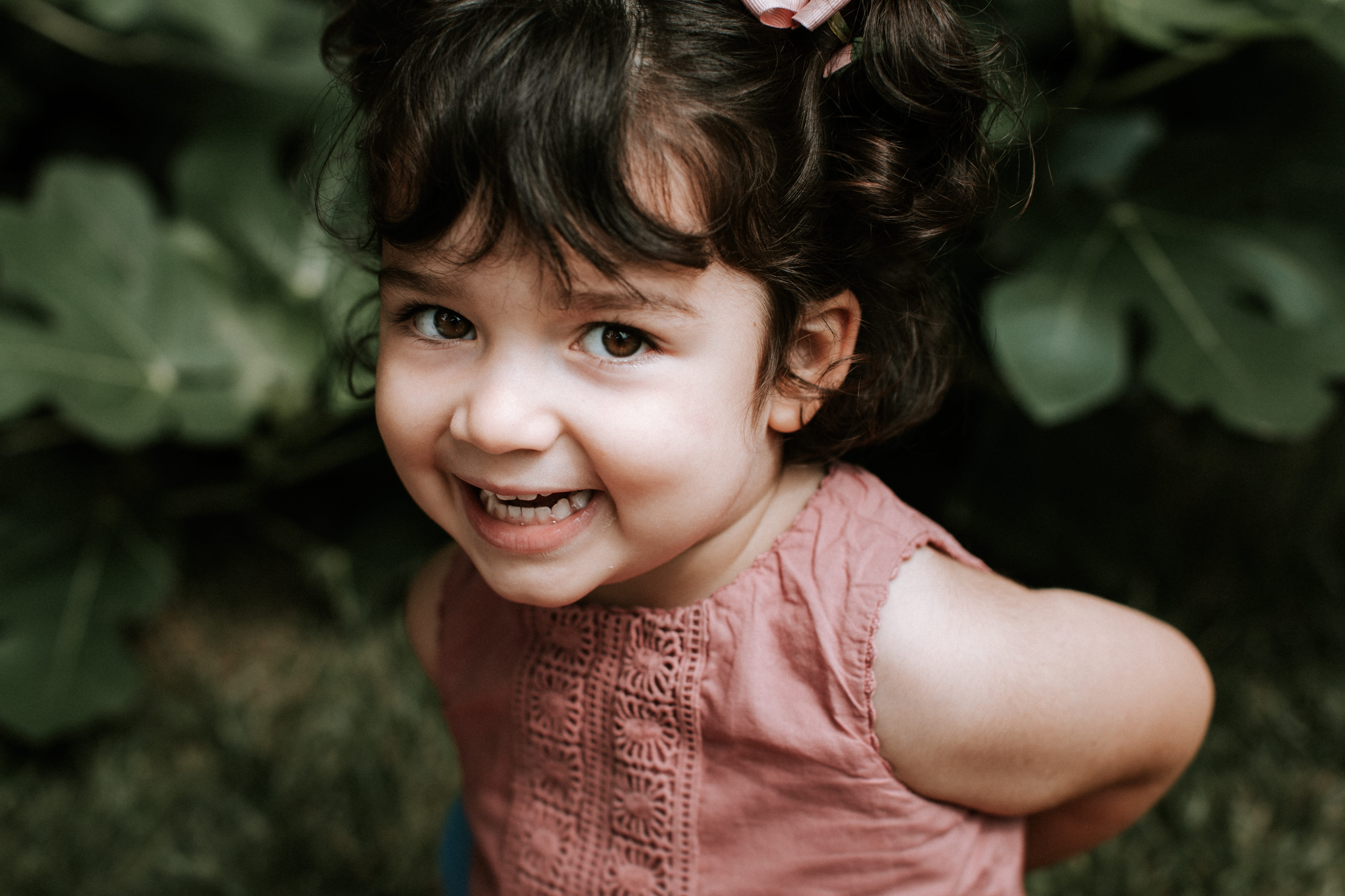Color portrait of child in the garden