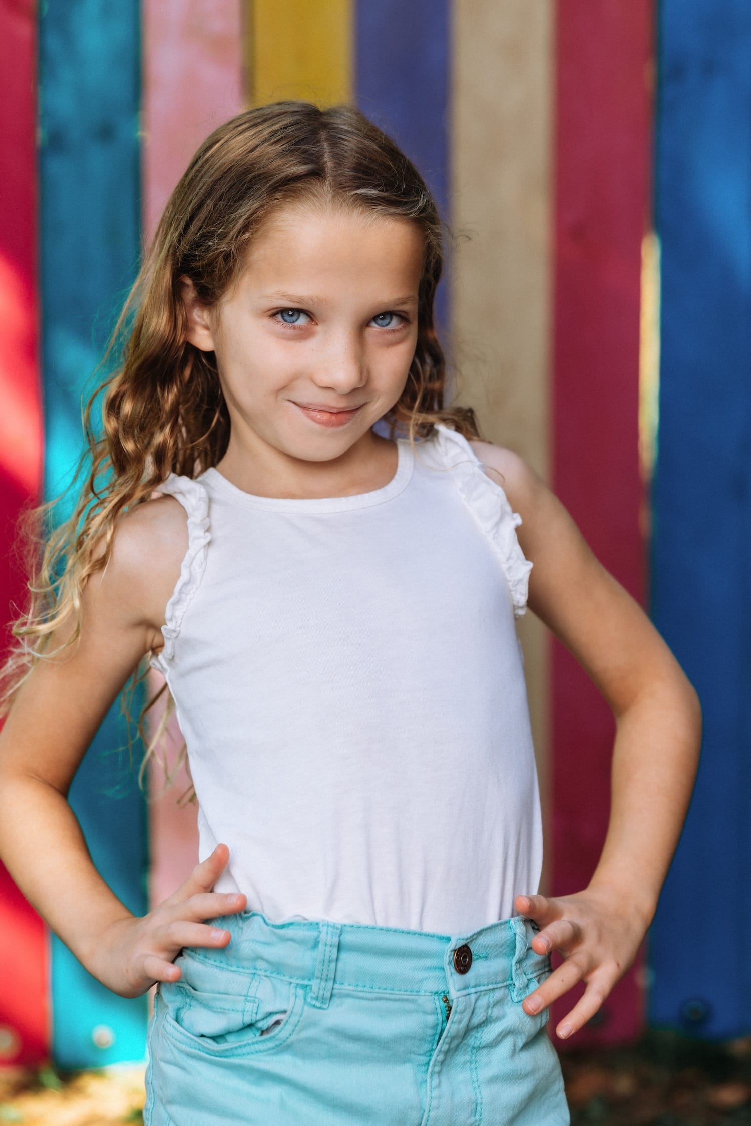 Young child with a bright expression.