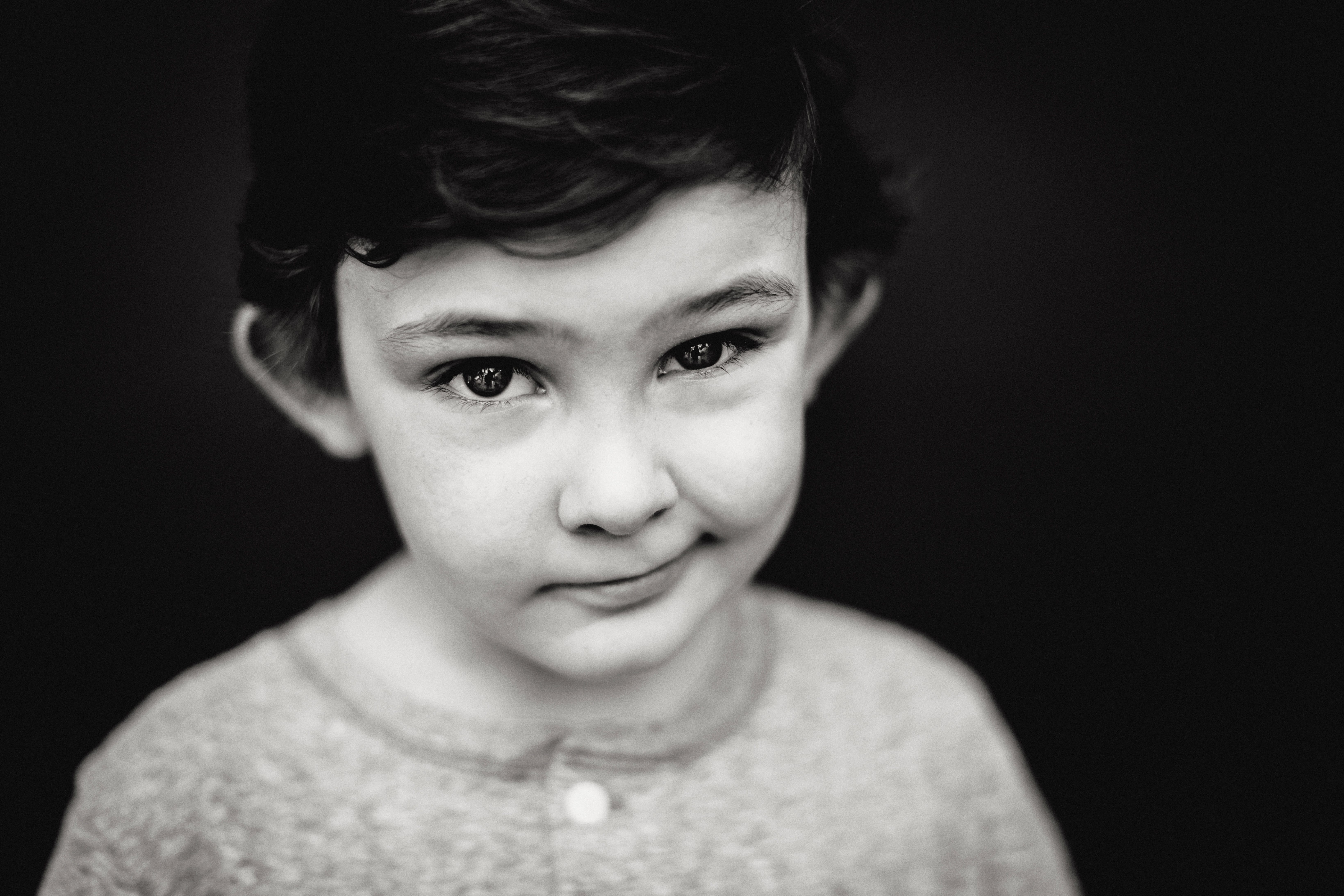 Portrait of a playful young child.