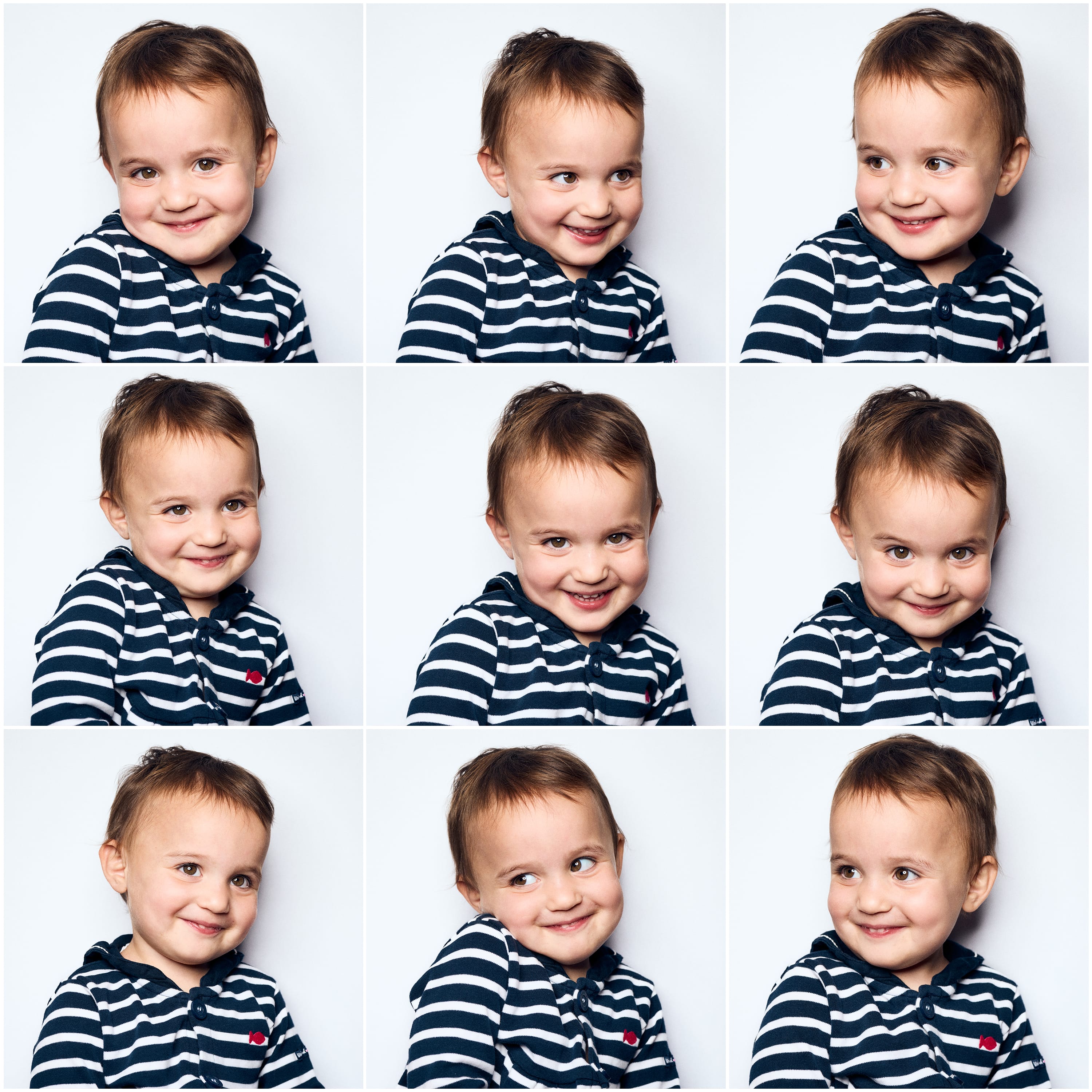 Portrait of a child during a relaxed photo session.
