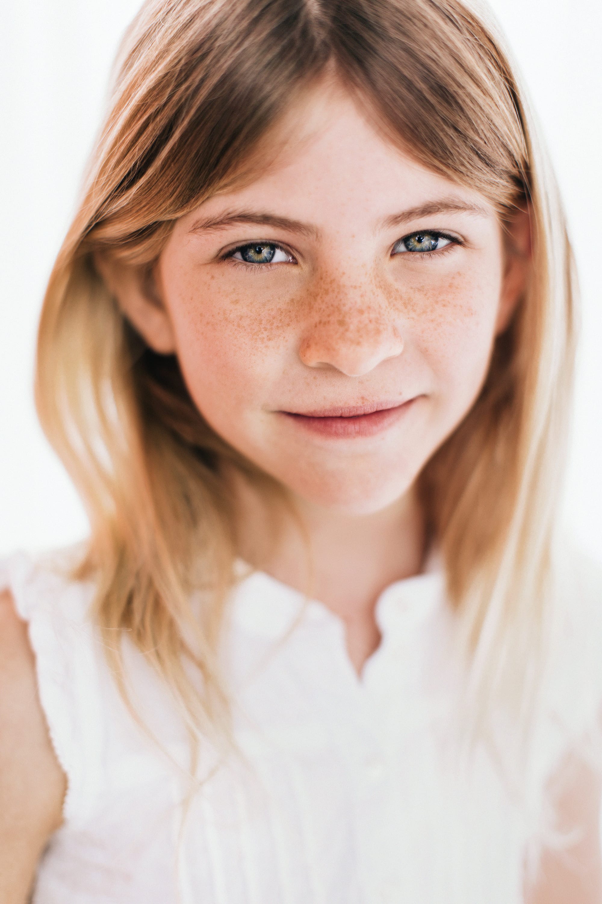 Child photographed during an expressive portrait session