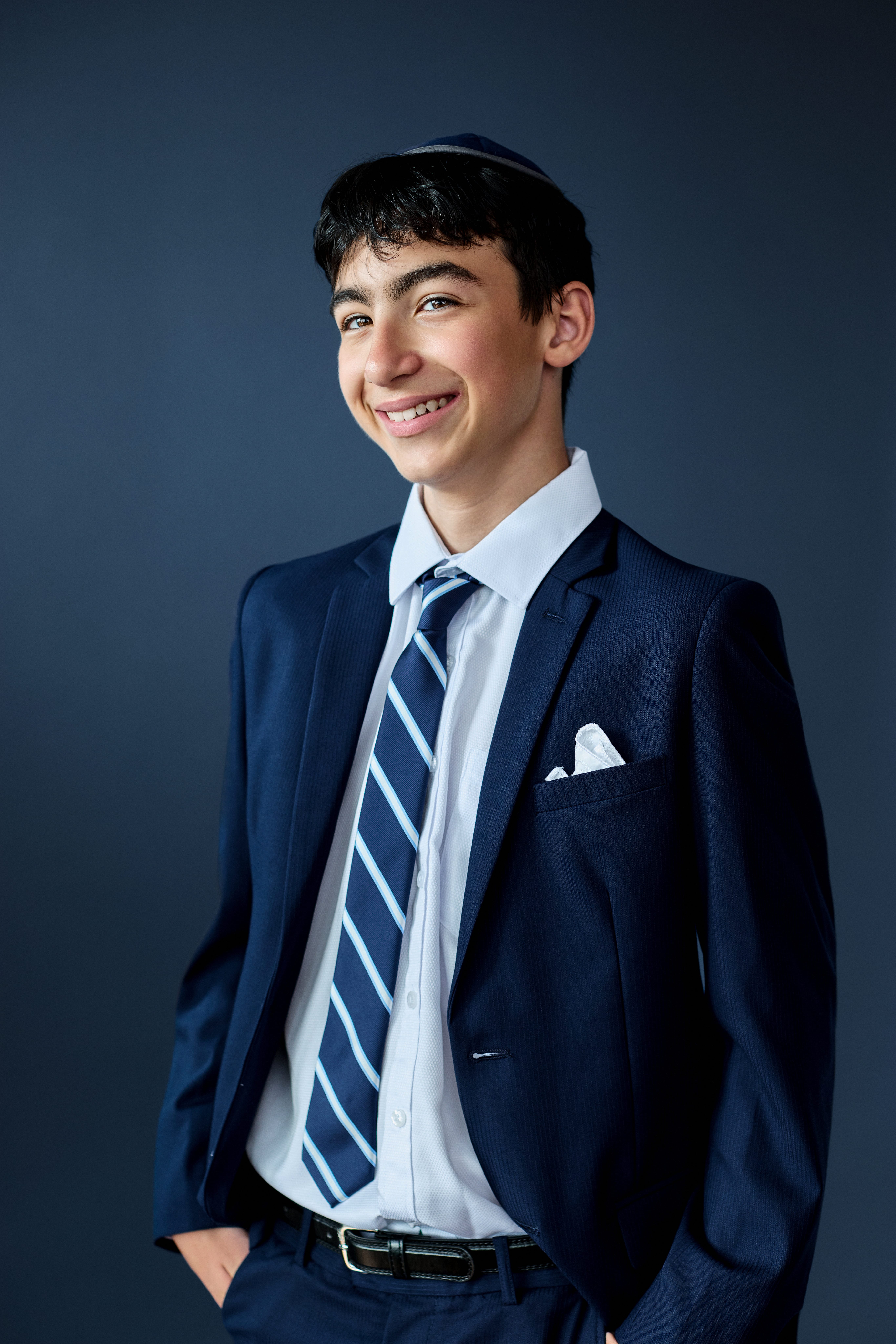 Studio portrait of a young man for his Bar Mitzvah