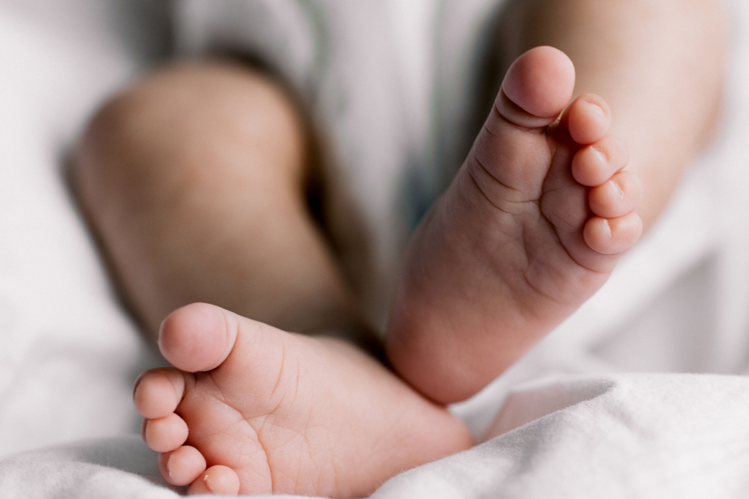 Newborn baby resting in a parent’s arms at home